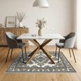 thumbnail image 3 of ODIKA Dining Ornate Table Intentional Print Fragments Wool Neutral Easy Care Kids Safe for Small Living Room, Playroom, Bedroom, 3 of 7