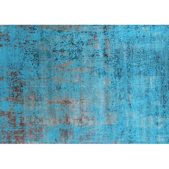 Ahgly Company Indoor Rectangle Oriental Light Blue Industrial Area Rugs, 6' x 9'