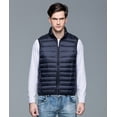 thumbnail image 2 of Wenseny Mens Stand-Up Collar Padded Duck Down Puffer Vest Lightweight Sleeveless Coat DARK BLUE M, 2 of 3