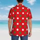 thumbnail image 4 of Balery White and Green Polka Dot Camisas hawaianas de manga corta para hombre, camisas playeras de corte holgado, camisas de vacaciones con botones,XX-Large, 4 of 7