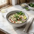 thumbnail image 3 of Large Soup Bowls, Pho & Ramen Set of 3, 60 oz Blue & White Porcelain Big Bowls - Striped, 3 of 6