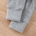 thumbnail image 6 of WIBACKER Newborn Baby Girl Ribbed Romper with Mittens Cuffts Infant Boy Jumpsuit + Hat 2Pcs Coming Home Outfit, 6 of 12