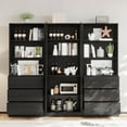 VOWNER Vertical File 3Tier Modern Bookshelf with 3 Large