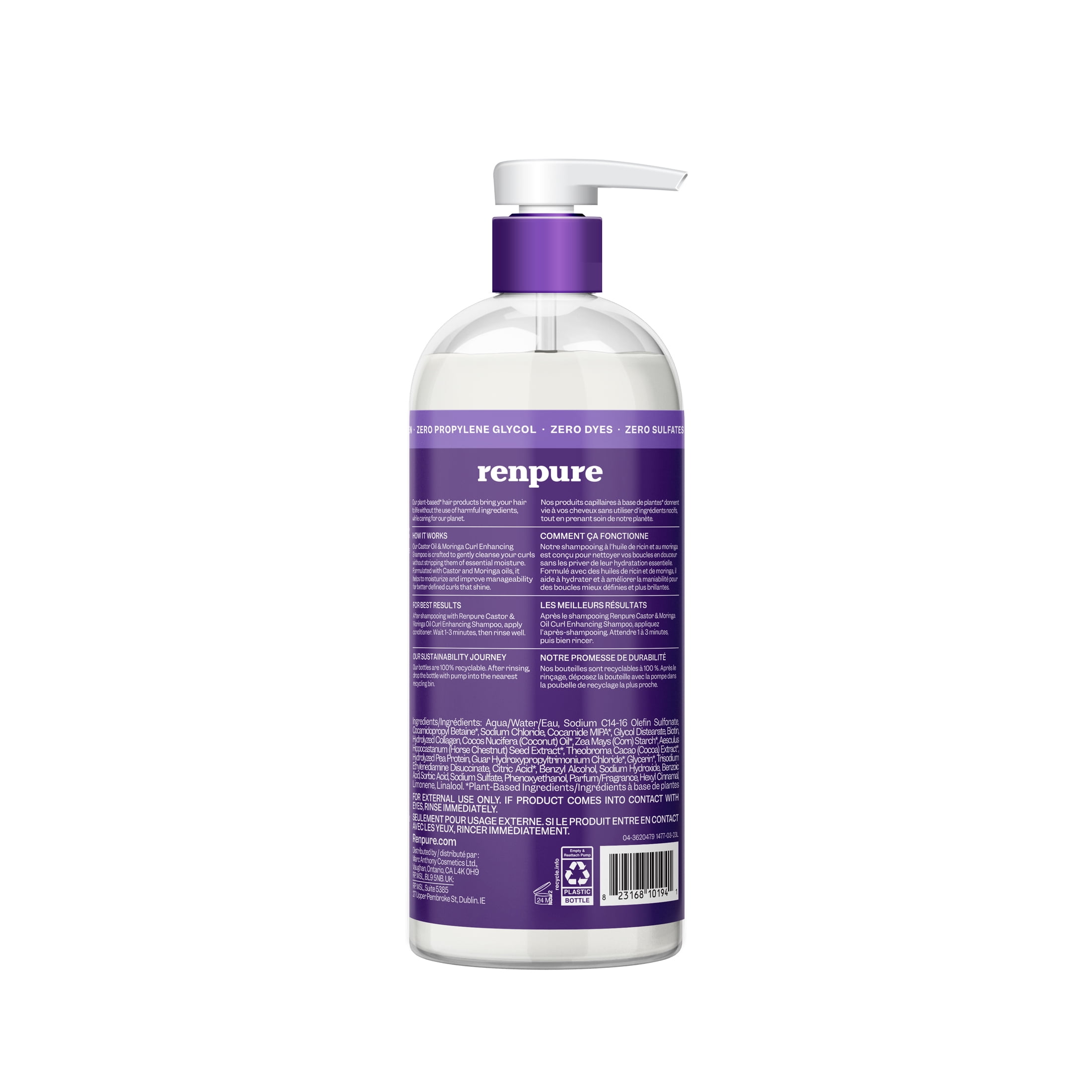 Renpure Castor Oil & Moringa Curl Enhancing Conditioner, for Curly Hair, 28 oz