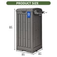 thumbnail image 2 of Uforic 38 Gallon Outdoor Resin Trash Can with Lid, Includes Sorting Labels, Ash Holder, Stakes & Suction Cups, Hideaway Storage for Patio Backyard Garden, Light Brown, 2 of 9