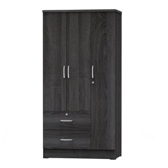 Hodedah 2 - Door Wardrobe with 4 - Shelves, Chocolate - Walmart.com