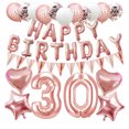 thumbnail image 1 of 1 juego de globos de cumpleaños de rosas con lentejuelas doradas, delicados globos con temática de cumpleaños, decoración para pared, puerta y ventana (estilo aleatorio)., 1 of 5