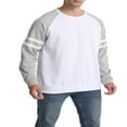 thumbnail image 1 of T-Shirts Raglan à Manches Longues pour Hommes, Chandail en Molleton Décontracté à Col Rond, Pull Ample, Chemises Athlétiques Rouge Noir S, 1 of 6