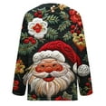 thumbnail image 5 of Christmas Sweaters for Women Santa Claus Long Sleeved Warm Double-sided Velvet Print Pullover Sweaters Red M, 5 of 5