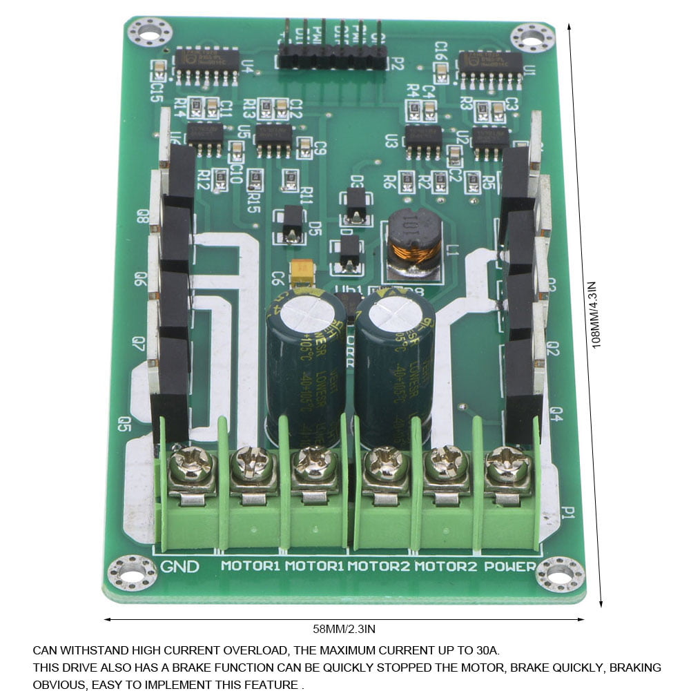 Dual Motor Driver Module Board H-bridge DC MOSFET IRF3205 3-36V 10A NEW 