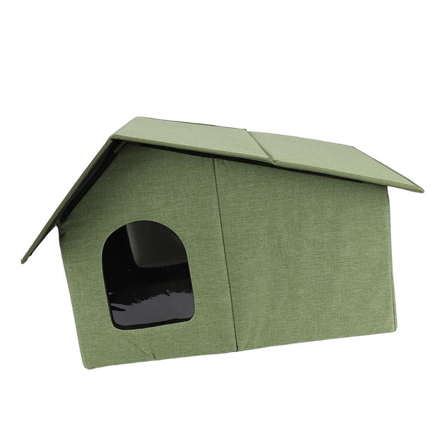 Refugio para gatos plegables, caseta para gatos con aislamiente cerrado, casa plegable para clima frío para perros y gatos en Todas las estaciones