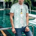 thumbnail image 6 of Hirioo Playing Rabbit for Men's Baseball T-shirt Shirts Short Sleeve Casual Summer Button Stretch T Shirts,Size S-4XL-Large, 6 of 7
