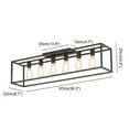 thumbnail image 5 of 38" 6-Light Farmhouse Black Rectangle Cage Close to Ceiling Light for Living Dining Room, 5 of 6