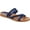 Blue Faux Leather, variant on Journee Womens Colette Slide Flat Sandals, Widths Available