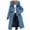 Blue, variant on Jinhomg Womens Trendy Long Down Coat Plus Size Comfy Faux Fur Hooded Puffer Jacket Heavyweight Warm Double Closure Drawstring Waist Outerwear with Pockets Flash 90 off Clearance Sale Black L