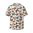 thumbnail image 4 of Uemuo Colorful Butterfly Pattern Cotton Linen Short Sleeve Shirts,Casual Lightweight Button Down Shirts,Vacation Beach Summer Tops-X-Large, 4 of 7