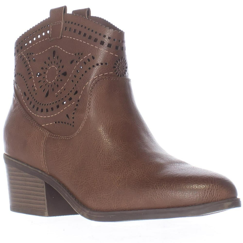 cognac western booties