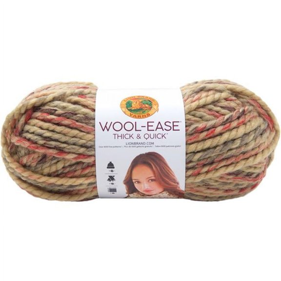 Lion Brand 640-549 Wool-Ease Thick & Quick Yarn, Jam Cookie