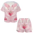thumbnail image 3 of Easter Bunnies Rabbits Pajama Set for Women 2 Piece Sleepwear Loungewear Short Sleeve, 3 of 7