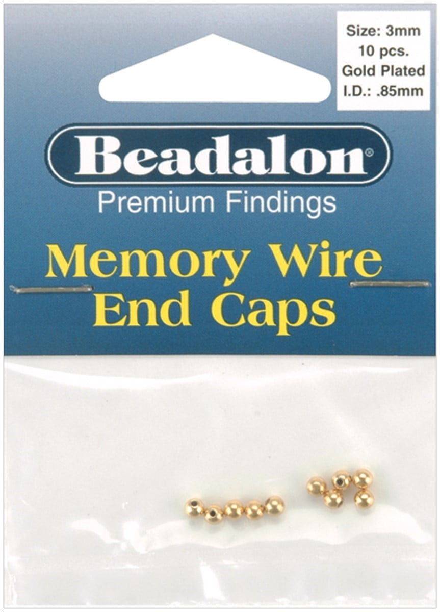 Beadalon Memory Wire End Cap Ball 3mm 10pc Gold, 54% OFF