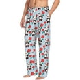 thumbnail image 2 of Uemuo Panda And Rose Pattern Men's Wide Leg Palazzo Lounge Pants with Pockets Light Weight Loose Comfy Casual Pajama Pants-Small, 2 of 9