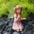 thumbnail image 5 of Flower Fairies Resin Ornament, Miniature Garden Pot Decoration, Cute Home and Office Figurine, Plug-In Resin Figurine Collectible for Gift and Decor, 5 of 9