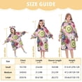 thumbnail image 4 of FORMRS Wearable Blanket Hoodie with Sleeves for Kids Cozy Flannel Sweatshirt, Pink Blueberries, 4 of 7