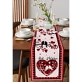 thumbnail image 4 of Spring Valentine's Day, Table Runner 120 Inches, Saint Red Pink Love-Tree Farmhouse Bird Plaid Bed Runner Dresser Scarves Tabletop for Indoor Outdoor Parties/Ceremony/Banquet, 13"x 120", 4 of 8