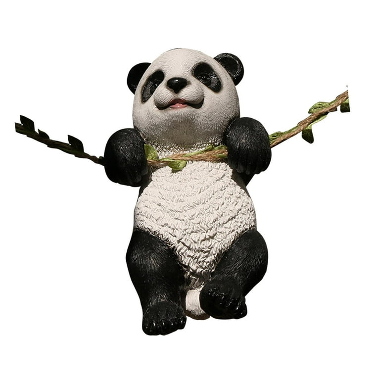 Garden Weatherproof Giant Panda Statue,Outdoor Black and White Bear Animal  Figurines,Wild Life Sculptures Ornaments,for Lawn Yard Patio Decoration,A
