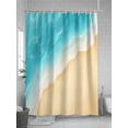thumbnail image 5 of Boanket Polyester Fabric Aqua Blue Beach Shower Curtain, Summer Seaside Ombre Waterproof Bathtub Curtain Bathroom Decor Set with Hooks 36 x 78 Inches,, 5 of 6