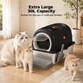 thumbnail image 4 of Alvantor Stainless Steel Cat Litter Box with Convertible Lid, 3-in-1 Design, 23.62"x15.75"x15.75", Multicolor, 4 of 7
