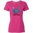 thumbnail image 3 of Inktastic Convertible Hair Don't Care with Brown Hair and Blue Car Women's T-Shirt, 3 of 5