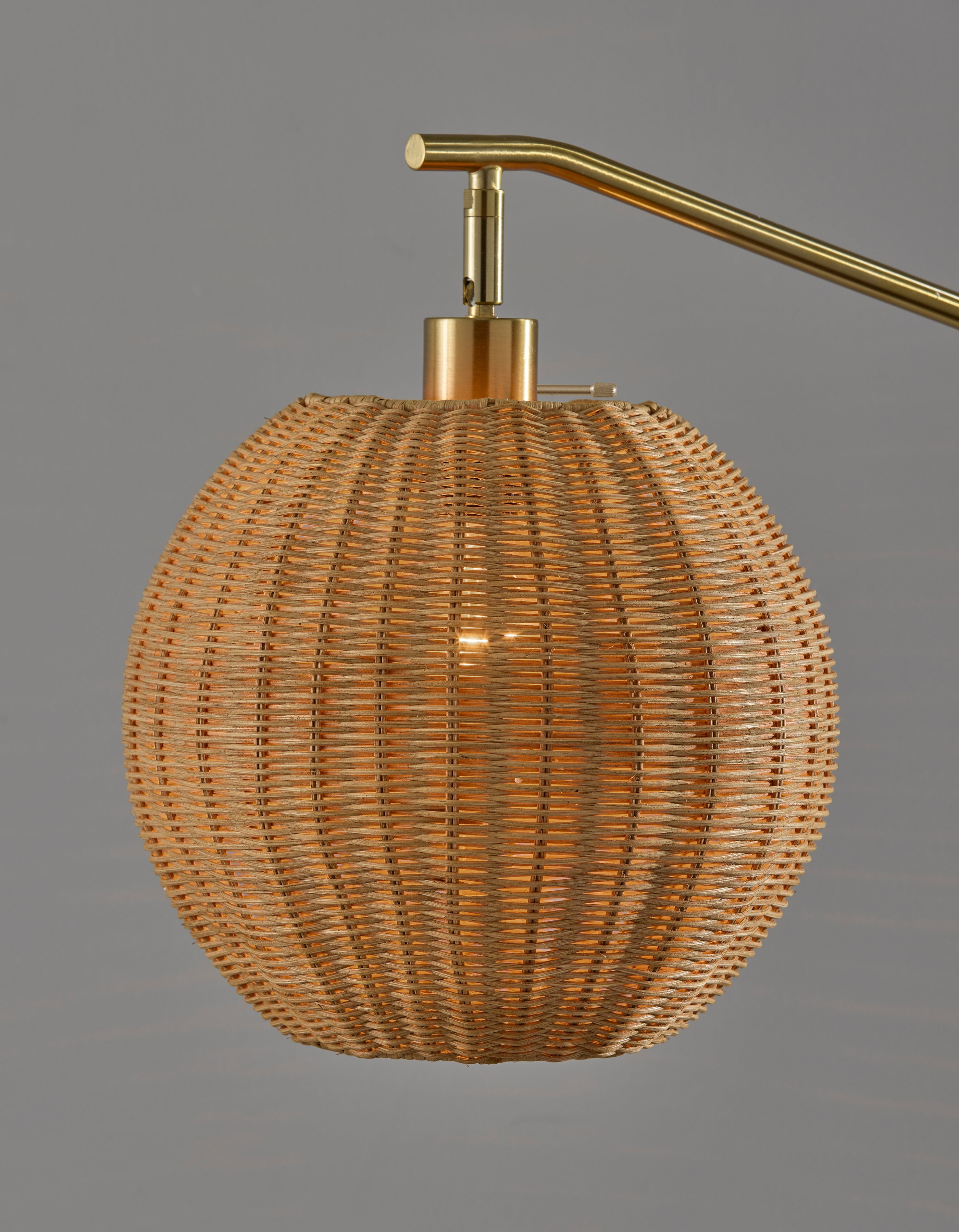 Adesso Maeve 60" Decorative Floor Lamp with Brown Rattan Globe Shade
