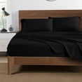 thumbnail image 6 of Mainstays Super Soft Brushed Microfiber Bed Sheet Set, Full, Rich Black, 4 Piece, 6 of 12