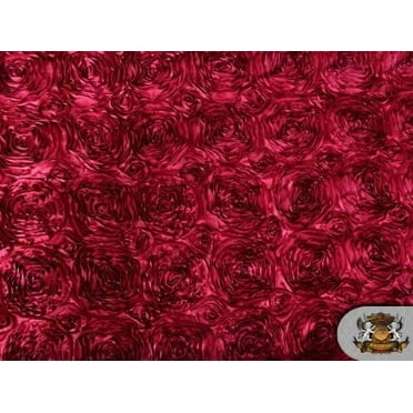 1 X Rosette Satin RED Fabric by The Yard