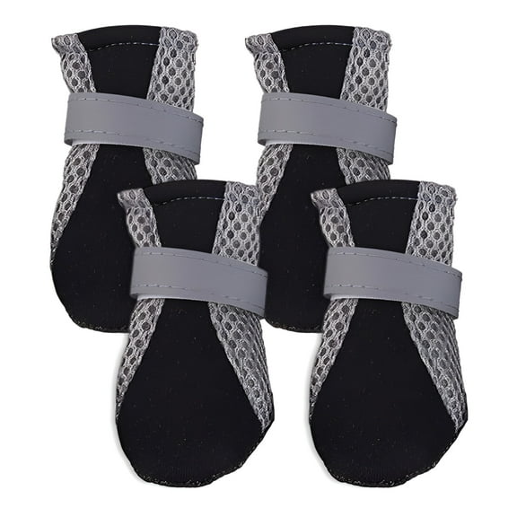 TELOLY 4Pcs Dog Shoes,Teddy Friendly Dog Boots,Soft Sole Shoes for Dogs,Black,M