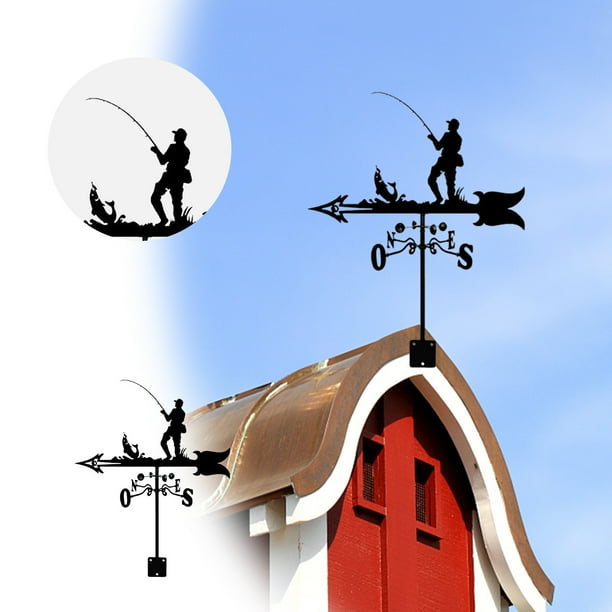 QISIWOLE Weather Vane Silhouette Roof Mount Weathervane Stainless Steel