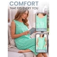 thumbnail image 4 of Casual Nights Women's Sleeveless Seersucker Zip Front Housecoat, Cotton & Polyester Blend Duster with 2 Pockets, 40 Inch Length, Plaid Green XXL, 4 of 6