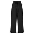 thumbnail image 5 of biudgviw Wide Leg Pants for Women Plus Size Workout Jogger Pants with Pockets Elastic Waisted Athletic Palazzo Sweatpants Casual Trousers(Black,4X-Large), 5 of 7