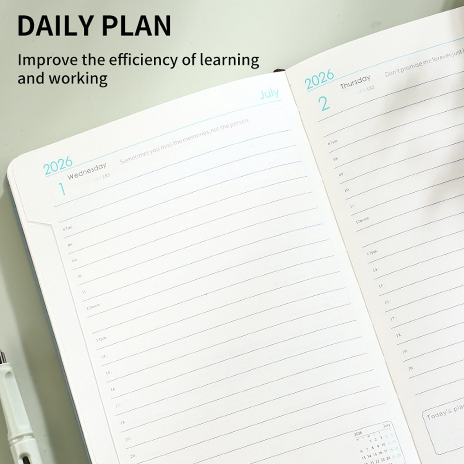 Bxaolu Planner 2026-2027, Daily and Monthly Calendar Planner Book with Pen Holder, Spiral Schedule Agenda A5 Notebook for Home, Office, Work(Black)