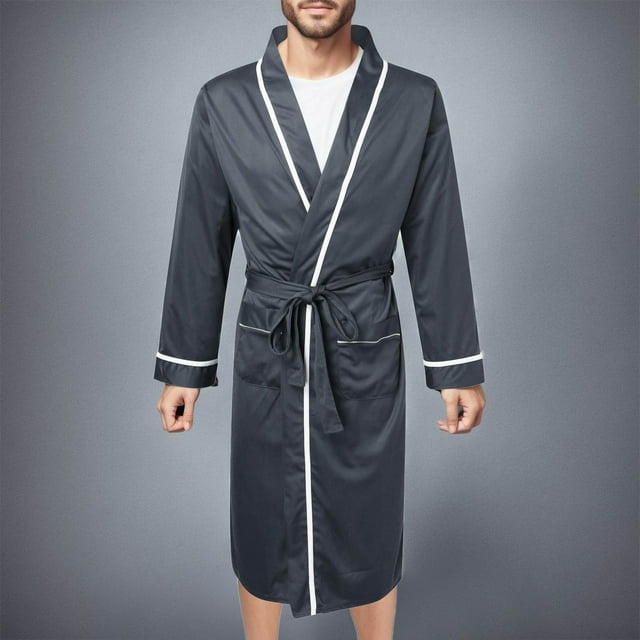 Mens Spring And Summer Bathrobe Bathrobe Bathrobe Bathrobe Spring And Autumn Bathrobe Mens Pajamas Home Wear