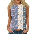 thumbnail image 2 of lSLJS Mode Décontractée d'Été Imprimé Sans Manches Col Rond Blouse Débardeur, Débardeurs pour Femmes, 2 of 6
