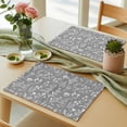 thumbnail image 3 of White Flowers Placemats Set of 4 Gray Background Place Mats Table Mats Kitchen Dining Home Outdoor Party Table Decoration, 3 of 9