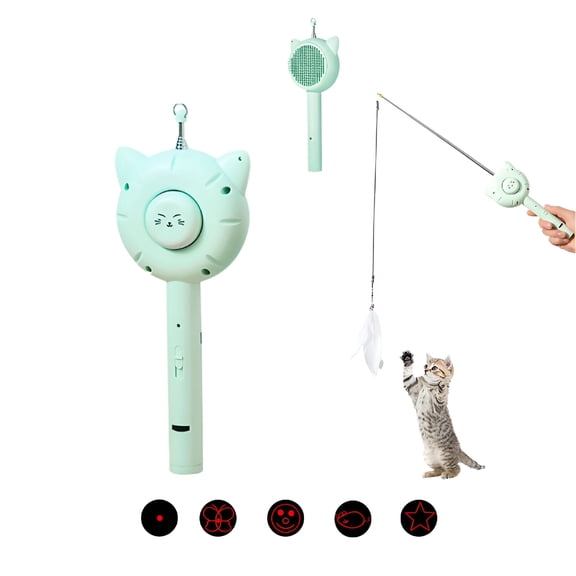 BESTSKY Pet Comb Multifunctional Laser Cat Teaser Toy with Telescopic Rod