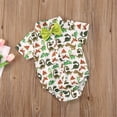 thumbnail image 3 of Aunavey Newborn Boy Clothes Gentleman Outfits One Piece Infant Baby Flamingo Romper Bowtie, 3 of 5