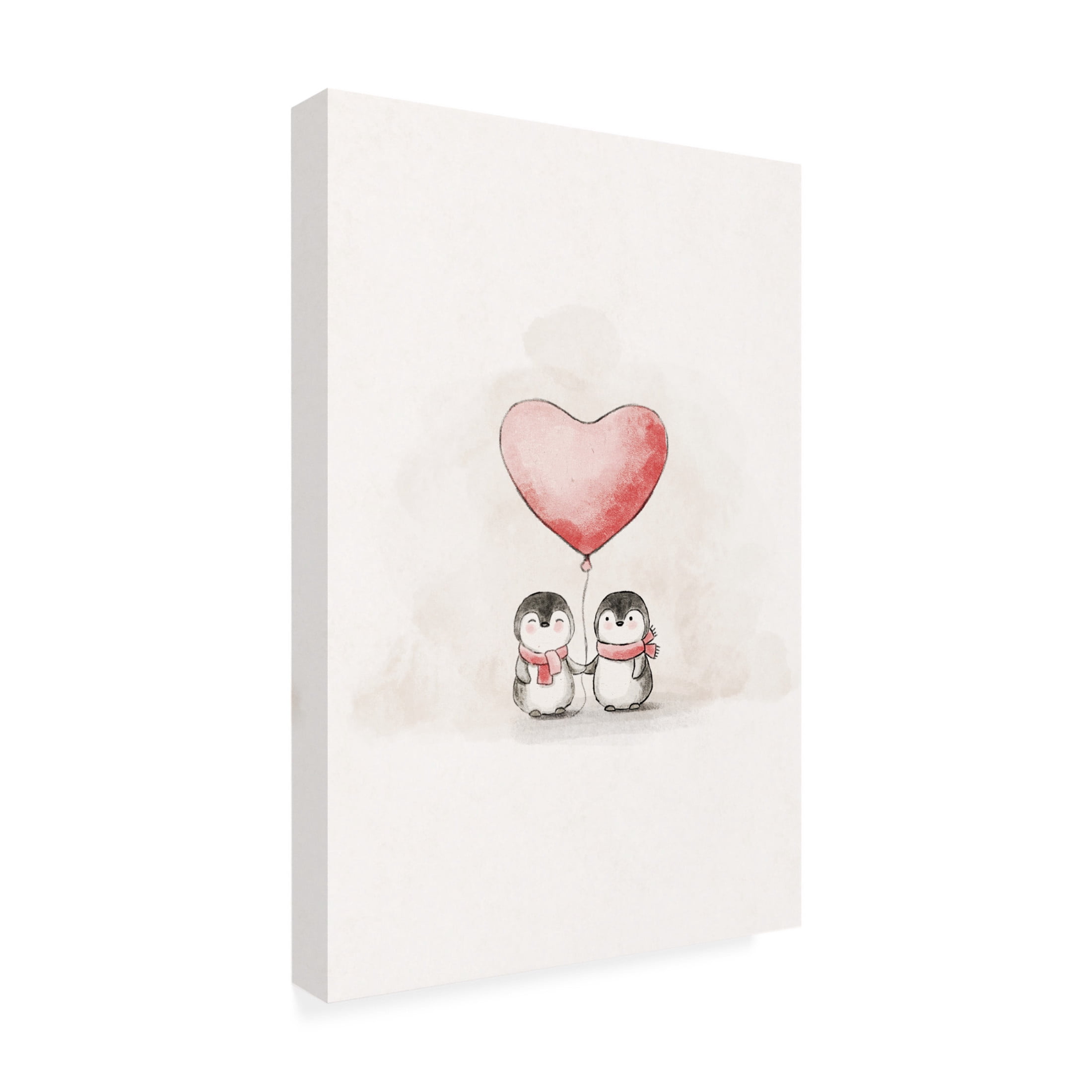 Trademark Fine Art Xuan Thai Penguin in Love Canvas Wall Art