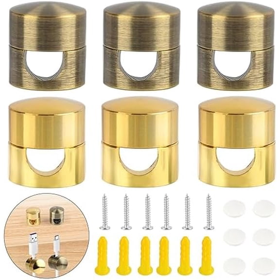 6 Sets Metal Charger Cord Holder, 2-in-1 Adjustable Cable Clips Phone Cable Holder Wire Organizers, Aluminum Cord Organizer for Nightstand, Desk, Office, Wall$$Tools