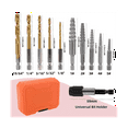 10Piece Screw Extractor and Drill Bit Holder,Left Hand Drill Bit Set