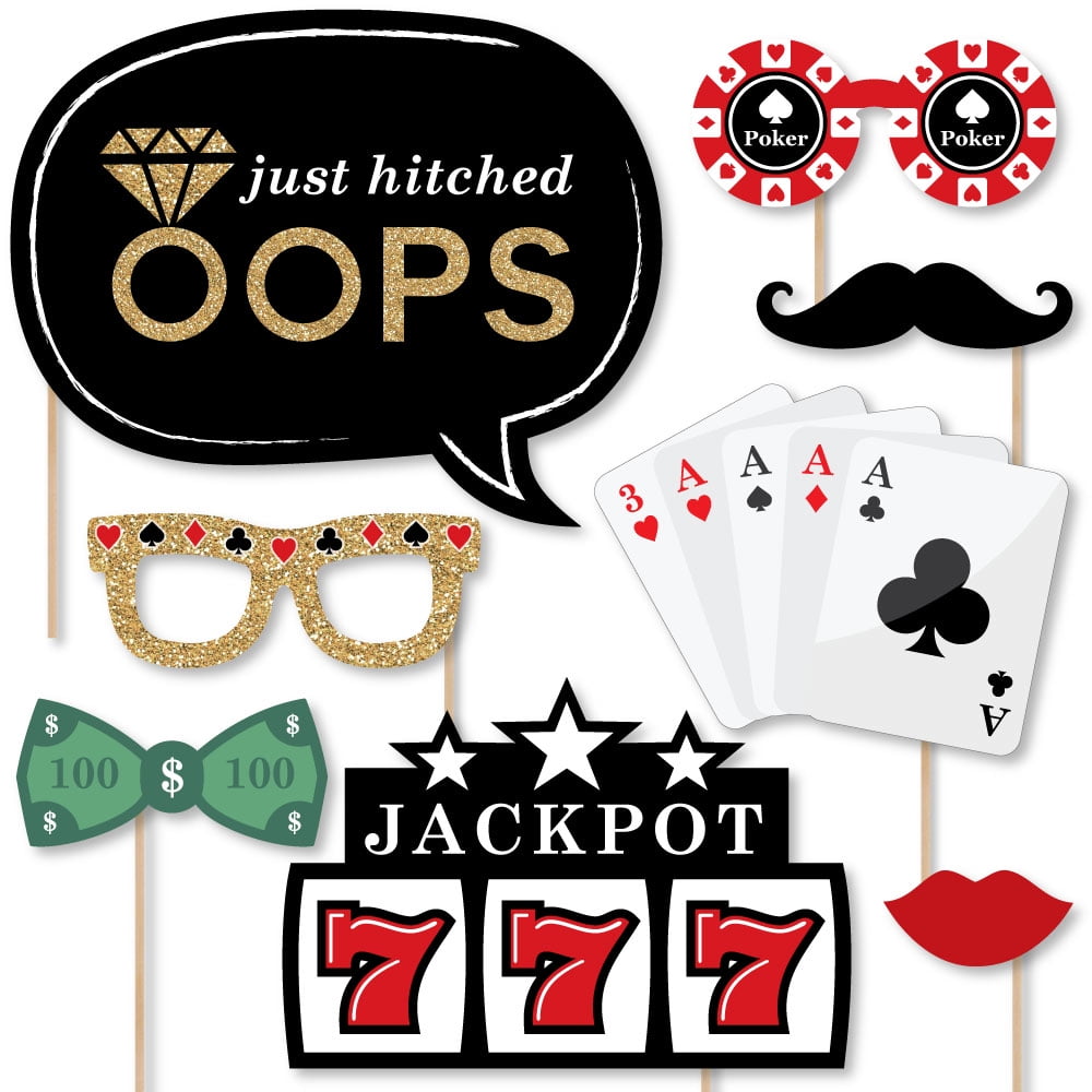Las Vegas Casino Photo Booth Props Kit 20 Count