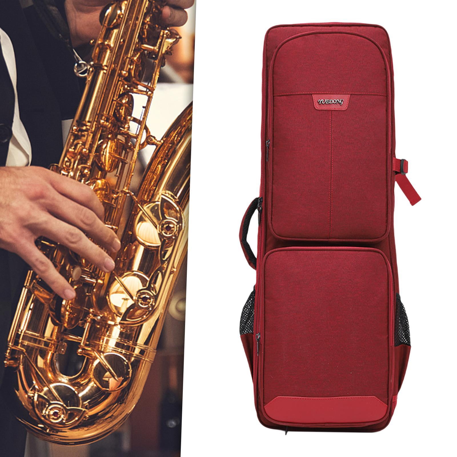 LeeQinersw Saxophone Bag Saxophone Clarinet Case Portable with Carry Handle Water Resistant red